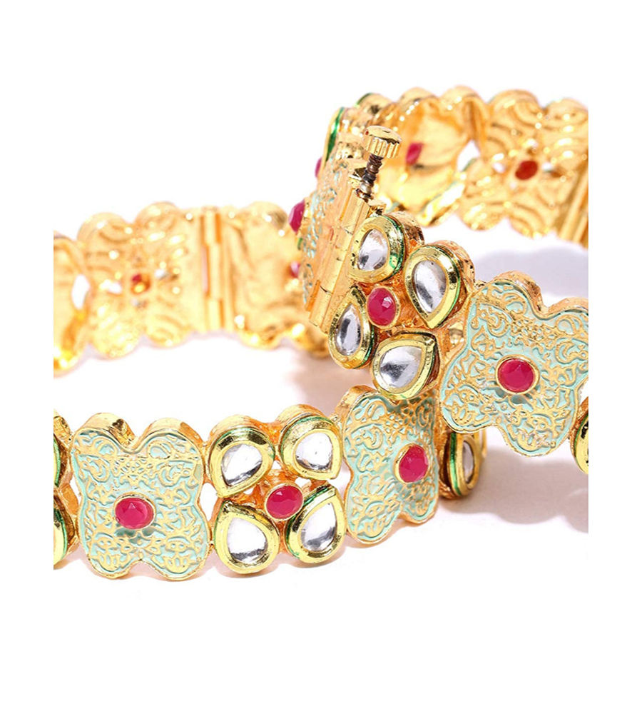 YouBella Jewellery Bangles for Women Stylish Traditional One Gram Gold Plated Bangles for Women and Girls